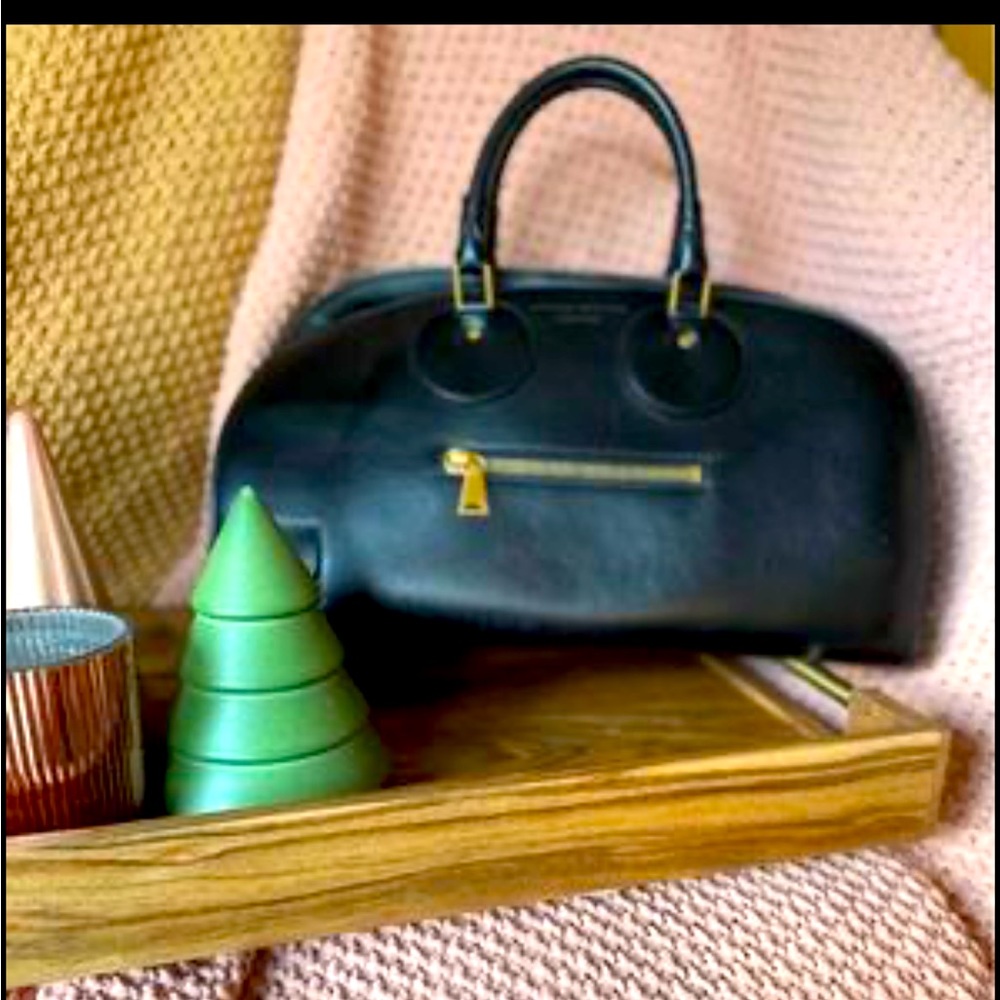 Proenza Schouler Black Leather Gold Hardware Doctor Bowling Satchel Bag